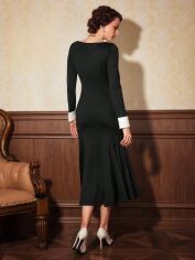 Акція на Сукня довга осіння жіноча SHEIN GD-00163325 S Чорна з білим від Rozetka
