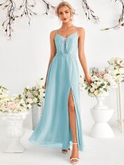 Акція на Сукня вечірня довга жіноча SHEIN GD-00158195 L Блакитна від Rozetka