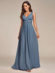Акція на Сукня літня жіноча SHEIN GD-00158196 L Сіра із блакитним від Rozetka