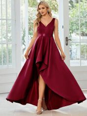 Акція на Сукня вечірня довга жіноча SHEIN GD-00158213 L Бордова від Rozetka