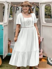 Акція на Сукня довга літня жіноча SHEIN GD-00168829 3XL Біла від Rozetka