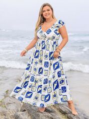 Акція на Сукня довга літня жіноча SHEIN GD-00168828 3XL Біла від Rozetka