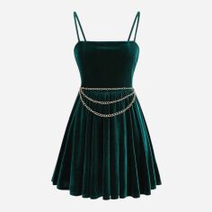 Акція на Сукня коротка літня жіноча SHEIN GD-00169547 L Смарагдова від Rozetka
