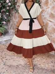 Акція на Сукня міді літня жіноча SHEIN GD-00168563 3XL Різнокольорова від Rozetka