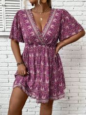 Акція на Сукня коротка літня жіноча SHEIN GD-00168589 3XL Фіолетова від Rozetka