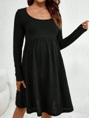 Акція на Сукня для вагітних міді літня жіноча SHEIN GD-00156295 M Чорна від Rozetka