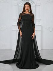 Акція на Сукня вечірня довга жіноча SHEIN GD-00165306 L Чорна від Rozetka