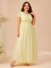 Акція на Сукня вечірня довга літня жіноча SHEIN GD-00157210 2XL Жовта від Rozetka