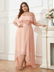 Акція на Сукня вечірня довга жіноча SHEIN GD-00158173 4XL Світло-рожева від Rozetka