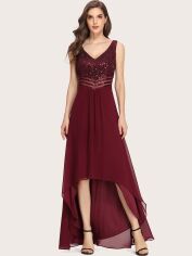 Акція на Сукня вечірня довга жіноча SHEIN GD-00158206 M Бордова від Rozetka