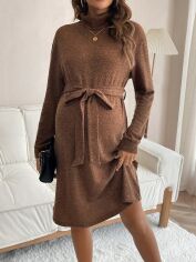 Акція на Сукня для вагітних міді осіння жіноча SHEIN GD-00162465 L Коричнева від Rozetka