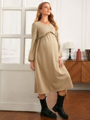 Акція на Сукня для вагітних міді осіння жіноча SHEIN GD-00164121 S Хакі від Rozetka