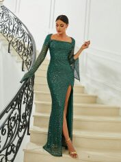Акція на Сукня вечірня довга жіноча SHEIN GD-00158092 S Зелена від Rozetka