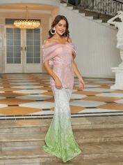 Акція на Сукня вечірня довга жіноча SHEIN GD-00158094 S Рожева від Rozetka