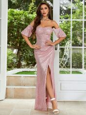 Акція на Сукня вечірня довга жіноча SHEIN GD-00158116 XL Рожева від Rozetka