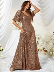 Акція на Сукня вечірня довга жіноча SHEIN GD-00162913 M Пісочна від Rozetka