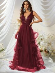 Акція на Сукня вечірня довга жіноча SHEIN GD-00162932 XL Малинова від Rozetka
