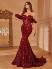 Акція на Сукня вечірня довга жіноча SHEIN GD-00162948 XS Червона від Rozetka