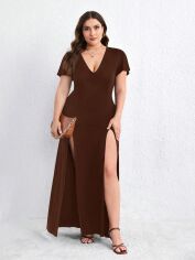 Акція на Сукня-футболка довга літня жіноча SHEIN GD-00170465 XL Коричнева від Rozetka
