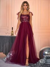 Акція на Сукня літня жіноча SHEIN GD-00158065 L Бордова від Rozetka