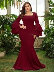 Акція на Сукня вечірня довга жіноча SHEIN GD-00162972 3XL Бордова від Rozetka