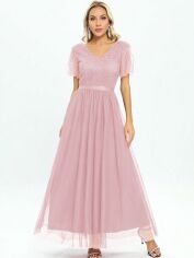 Акція на Сукня вечірня довга жіноча SHEIN GD-00163910 XL Світло-рожева від Rozetka