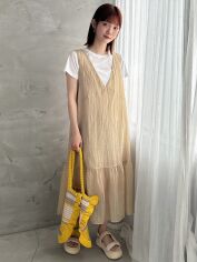 Акція на Сукня міді літня жіноча SHEIN GD-00163864 M Кремова від Rozetka