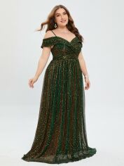 Акція на Сукня вечірня довга жіноча SHEIN GD-00158154 XL Темно-зелена від Rozetka
