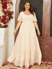 Акція на Сукня вечірня довга жіноча SHEIN GD-00158157 XL Кремова від Rozetka