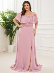 Акція на Сукня вечірня довга жіноча SHEIN GD-00158163 2XL Світло-рожева від Rozetka