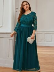 Акція на Сукня вечірня довга жіноча SHEIN GD-00158164 2XL Бірюзова від Rozetka