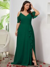Акція на Сукня вечірня довга жіноча SHEIN GD-00158165 2XL Темно-зелена від Rozetka