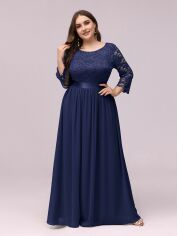 Акція на Сукня вечірня довга жіноча SHEIN GD-00158168 2XL Темно-синя від Rozetka