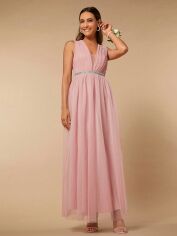Акція на Сукня вечірня довга жіноча SHEIN GD-00158192 L Світло-рожева від Rozetka