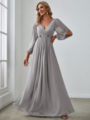 Акція на Сукня вечірня довга жіноча SHEIN GD-00158216 M Сіра від Rozetka
