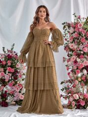 Акція на Сукня вечірня довга жіноча SHEIN GD-00162905 L Хакі від Rozetka