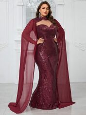 Акція на Сукня літня жіноча SHEIN GD-00165367 2XL Бордова від Rozetka