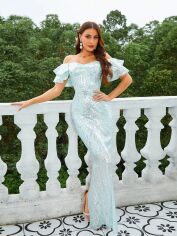 Акція на Сукня вечірня довга жіноча SHEIN GD-00170565 XL М'ятна від Rozetka