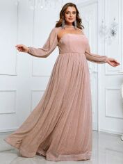 Акція на Сукня вечірня довга жіноча SHEIN GD-00162976 3XL Світло-рожева від Rozetka