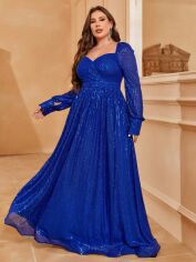 Акція на Сукня вечірня довга жіноча SHEIN GD-00165365 XL Синя від Rozetka