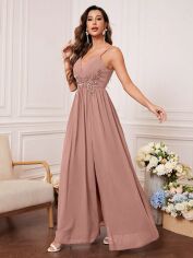 Акція на Сукня вечірня довга жіноча SHEIN GD-00158193 L Світло-рожева від Rozetka