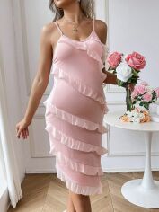Акція на Сукня для вагітних вечірня міді літня жіноча SHEIN GD-00157973 XL Рожева від Rozetka