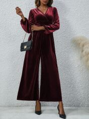 Акція на Комбінезон жіночий SHEIN GD-00163335 L Бордовий від Rozetka