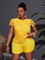 Акція на Костюм жіночий SHEIN GD-00165857 2XL Жовтий від Rozetka