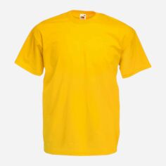 Акція на Футболка бавовняна довга чоловіча Fruit of the loom Valueweight 0610360-34 3XL Сонячна від Rozetka