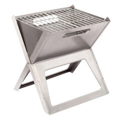 Акція на Мангал гриль угольный 8108347 Notebook&amp;Fire Basket Compact Silver Bo-camp DAS301445 від Podushka