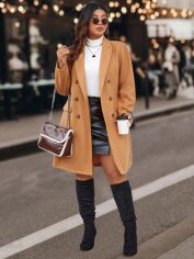 Акція на Пальто жіноче SHEIN GD-00096323 XL Світло-бежеве від Rozetka
