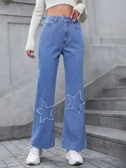 Акція на Джинси Кльош жіночі SHEIN GD-00164194 30 Сині від Rozetka