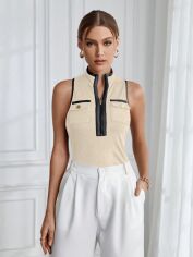 Акція на Топ жіночий SHEIN GD-00164240 S Кремовий від Rozetka