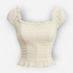 Акція на Топ жіночий SHEIN GD-00163893 XS Кремовий від Rozetka